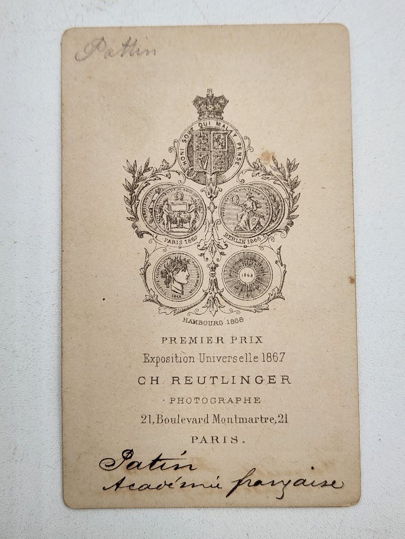 Henri Joseph Guillaume Patin Cdv Carte De Visite Photo