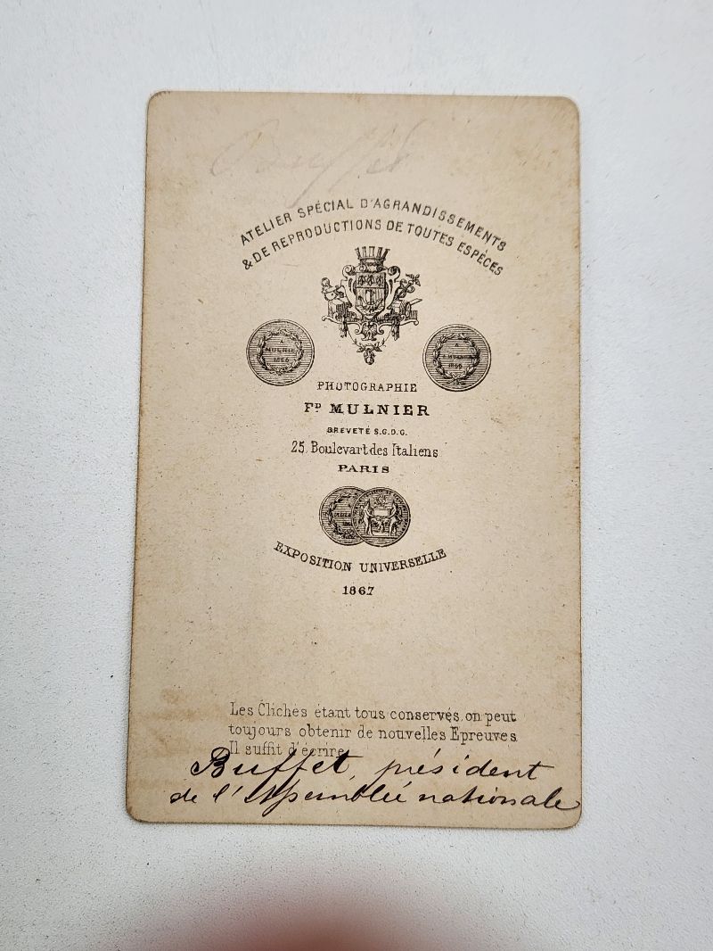 CDV Louis Buffet French Prime Minister