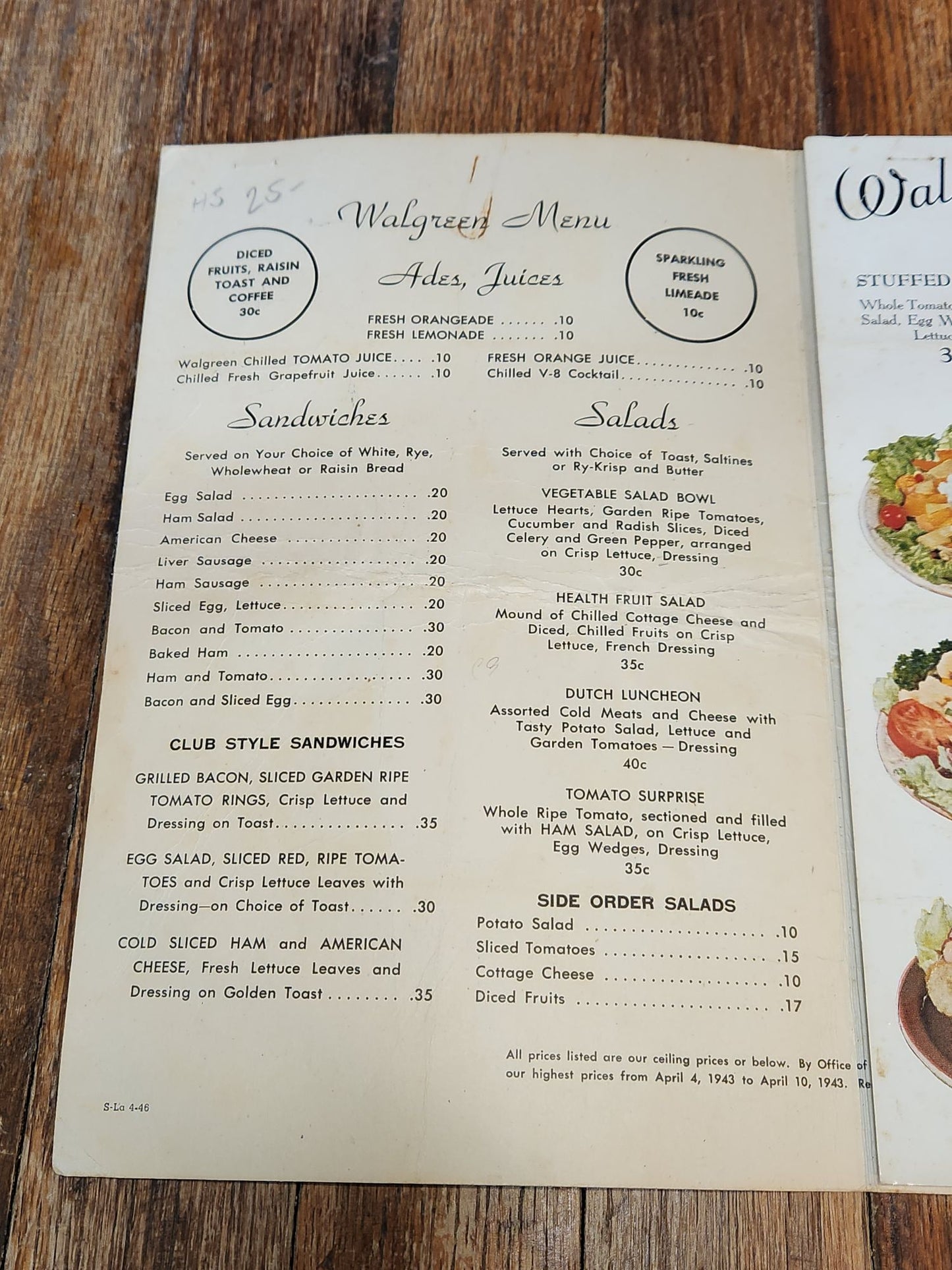 You're Always Welcome at Walgreen's Menu