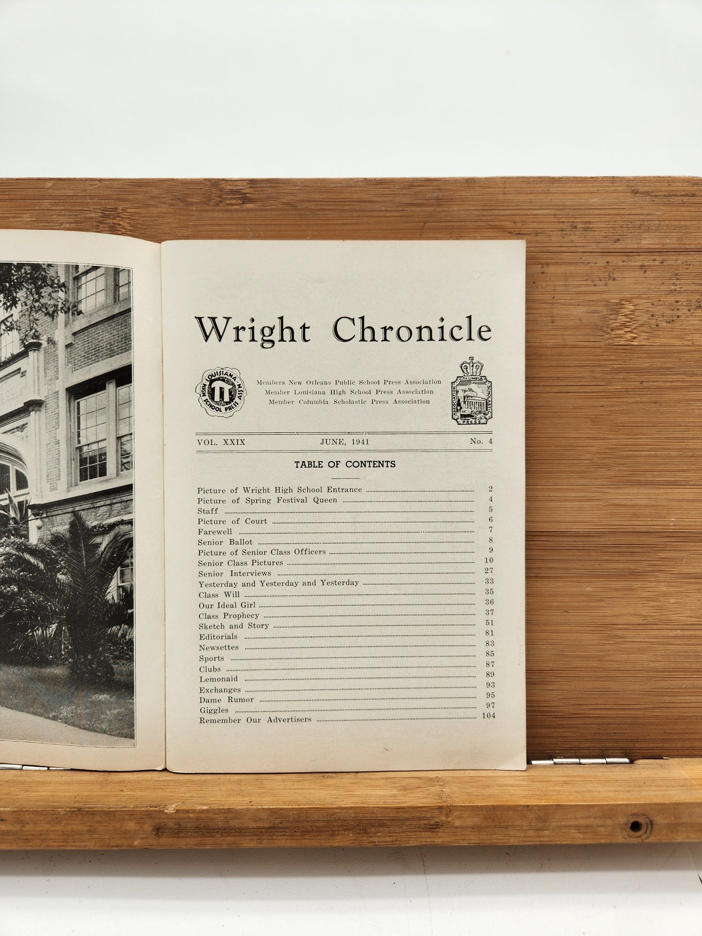 1941 Wright Chronicle Senior Number – Sophie B. Wright High School, New Orleans