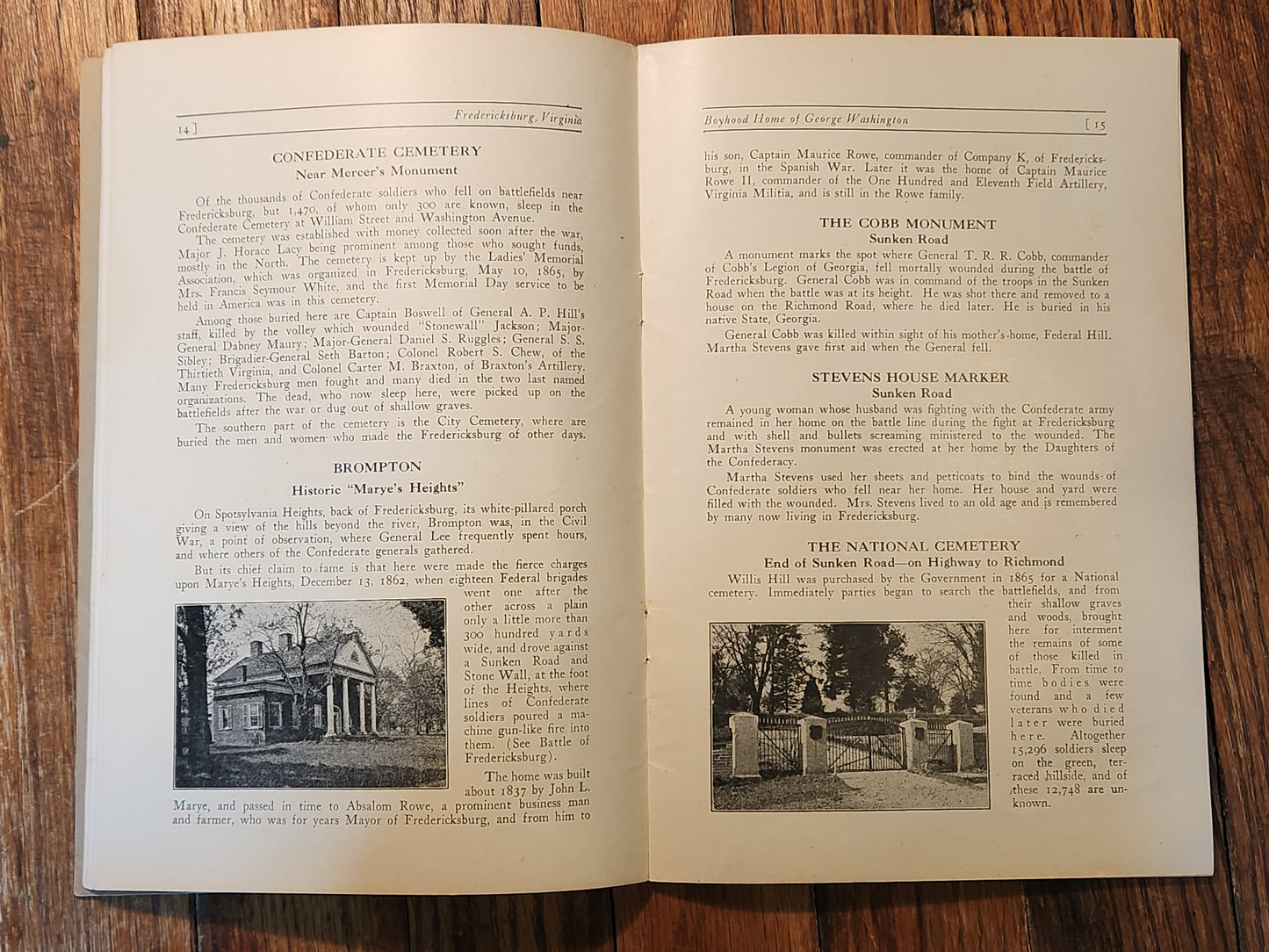 Historic and Business Guide - Fredericksburg Virginia; America's Most Historic City - Its Homes And History, The Battlefields
