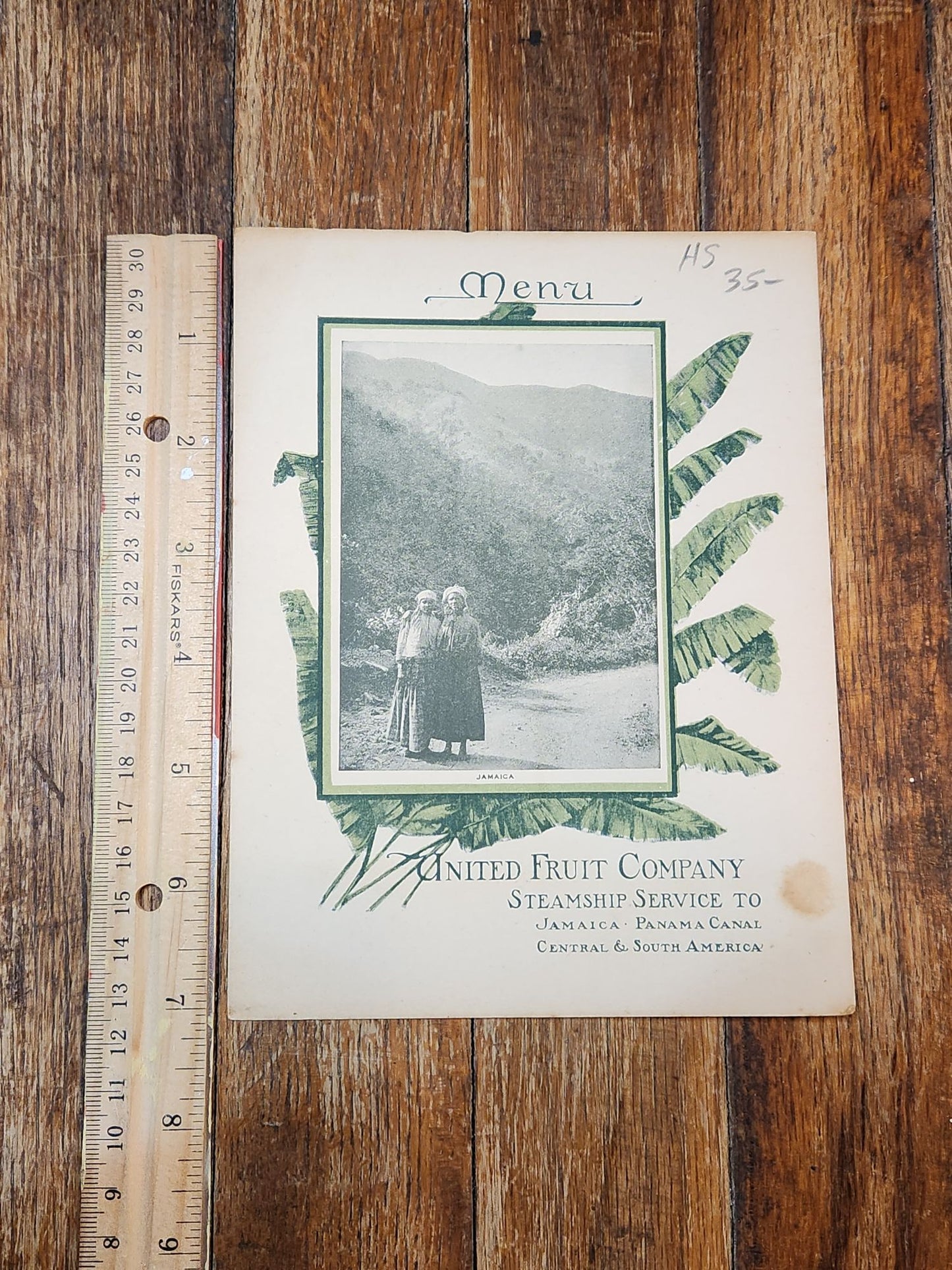 Steamboat Cartago Feb. 14th 1913 United Fruit Company Breakfast Menu