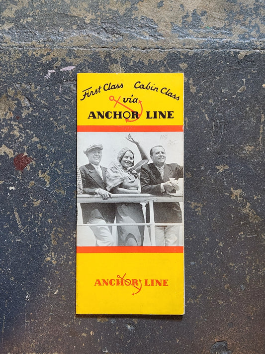 First Class, Cabin Class Anchor Line 1935 Brochure