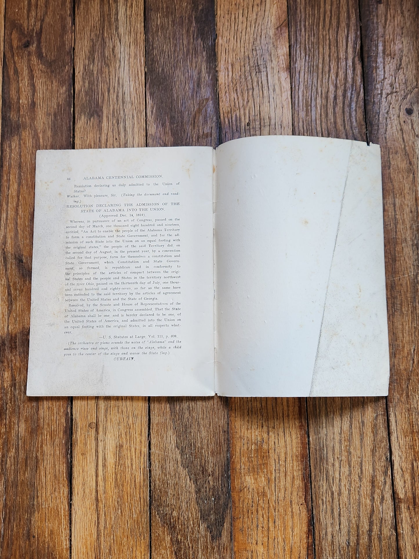1919 “Alabama, or the Making of a State” – Marie Bankhead Owen – Alabama Centennial Commission Play