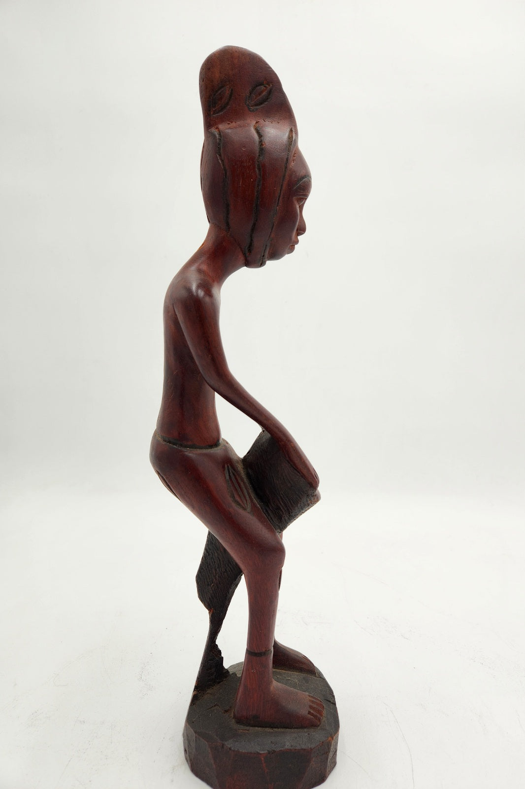 Hand Carved African Drum Wood Sculpture