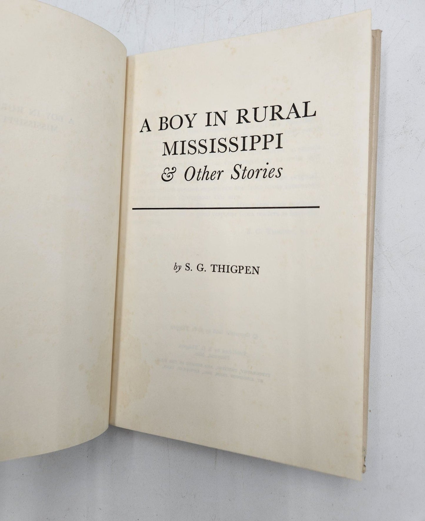 A Boy in Rural Mississippi and Other Stories