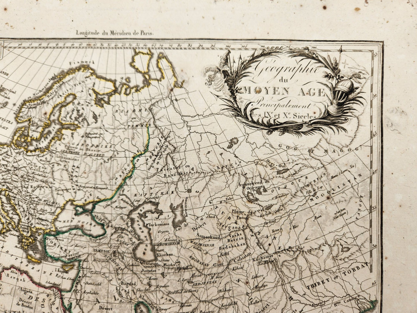 Original Map 1812 of geography of the middle ages - Conrad Malte-Brun / Lapie