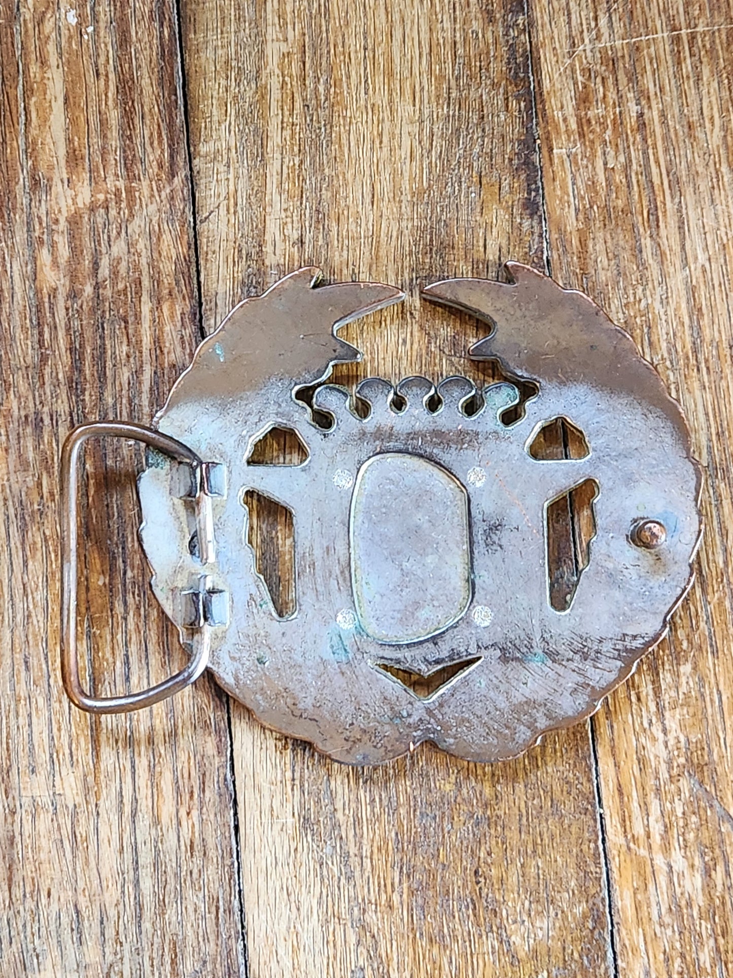 Vintage 1960s Cadillac Emblem Belt Buckle — Laurel Wreath Crest, Chrome & Enamel Auto Memorabilia