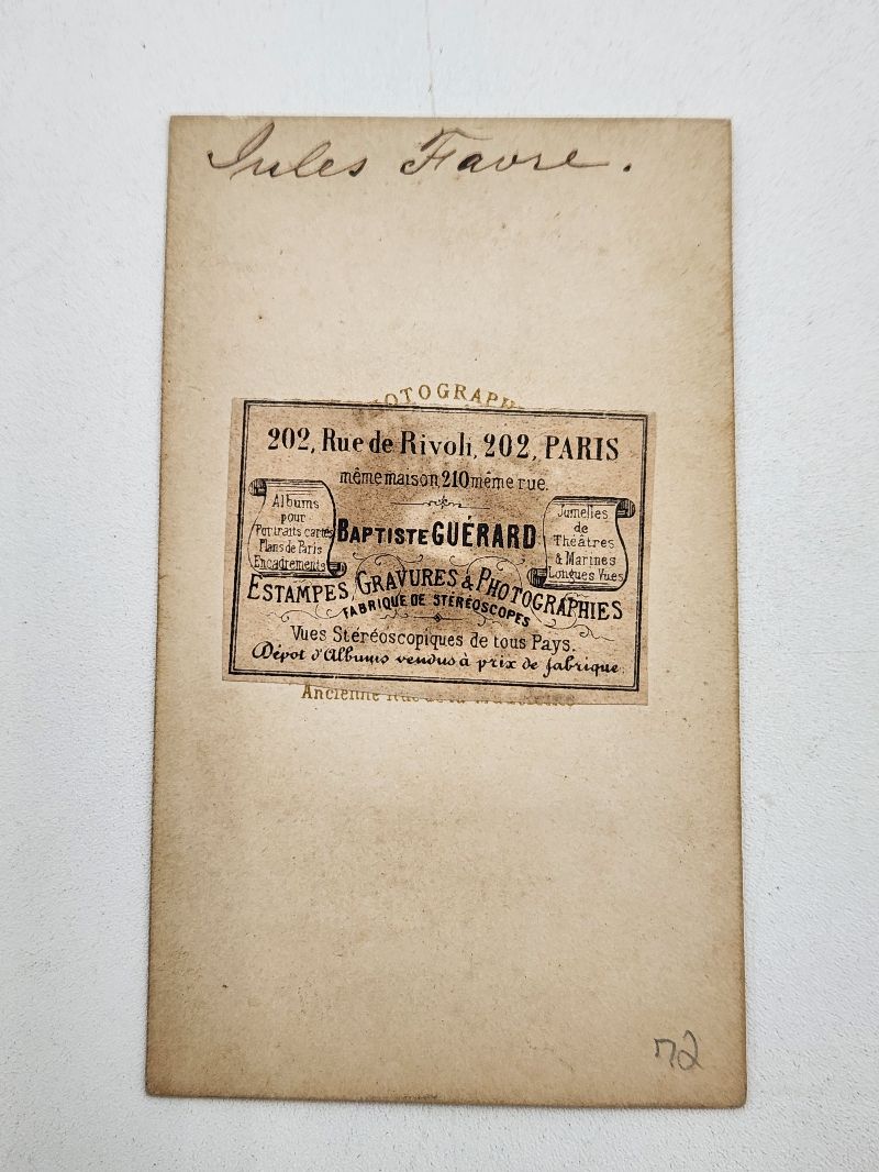 Jules Favre Statesman Lawyer Freemason CDV photo 1865