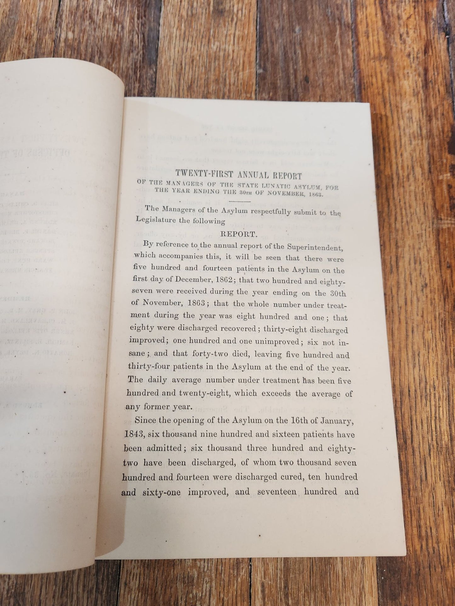 Twenty-First Annual Report of the Managers of the State Lunatic Asylum for the Year 1863