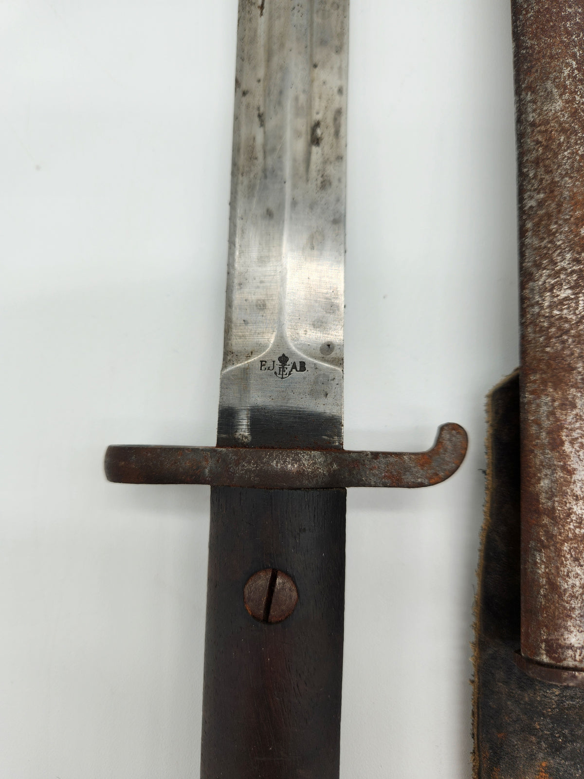 Antique Swedish Mauser M1914 Carbine Bayonet EJ AB Eskilstuna Steel Scabbard Frog