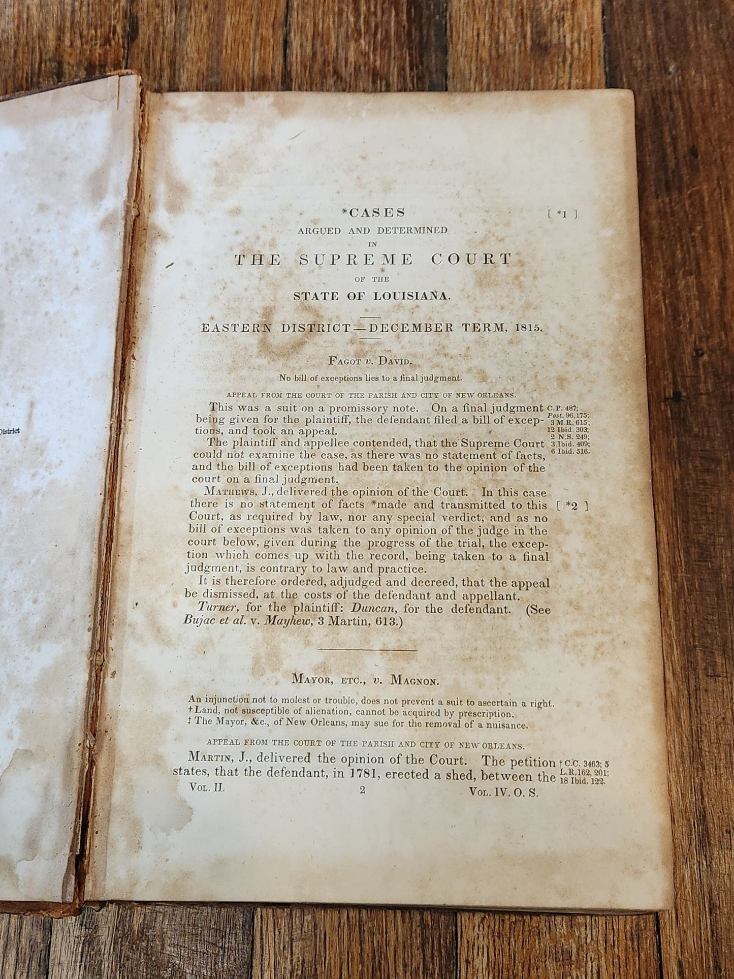 Martin's Reports of Cases Argued and Determined in the Supreme Court of the State of Louisiana Comprising Louisiana Term Reports, Vols. IV. & V.
