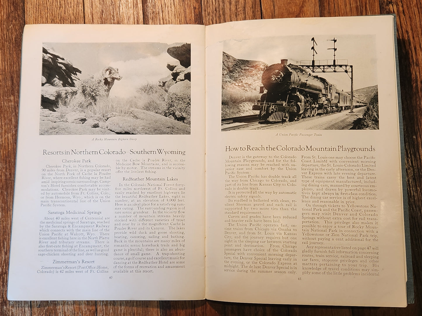 1926 Union Pacific Railroad System Colorado Mountain Playgrounds Tour Booklet