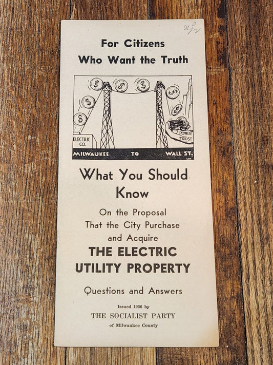For Citizens Who Want the Truth Socialist Pamphlet 1936