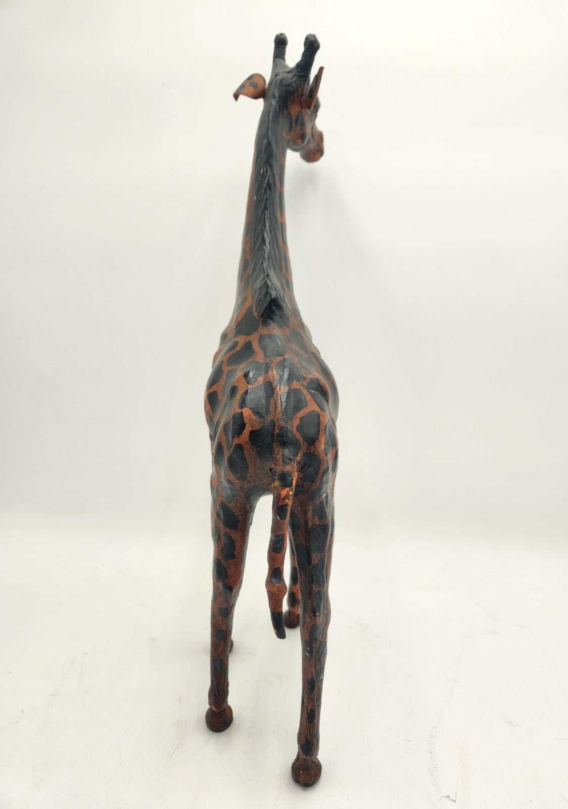 Leather Giraffe Standing Statue