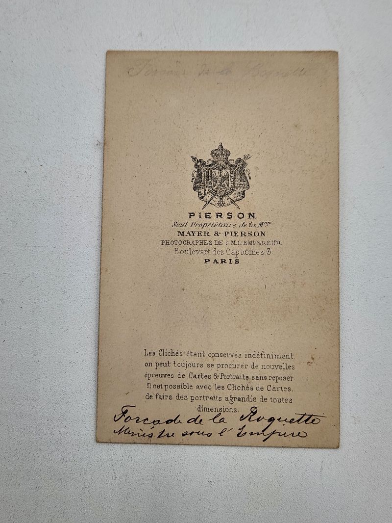 CDV Adolphe de Forcade La Roquette