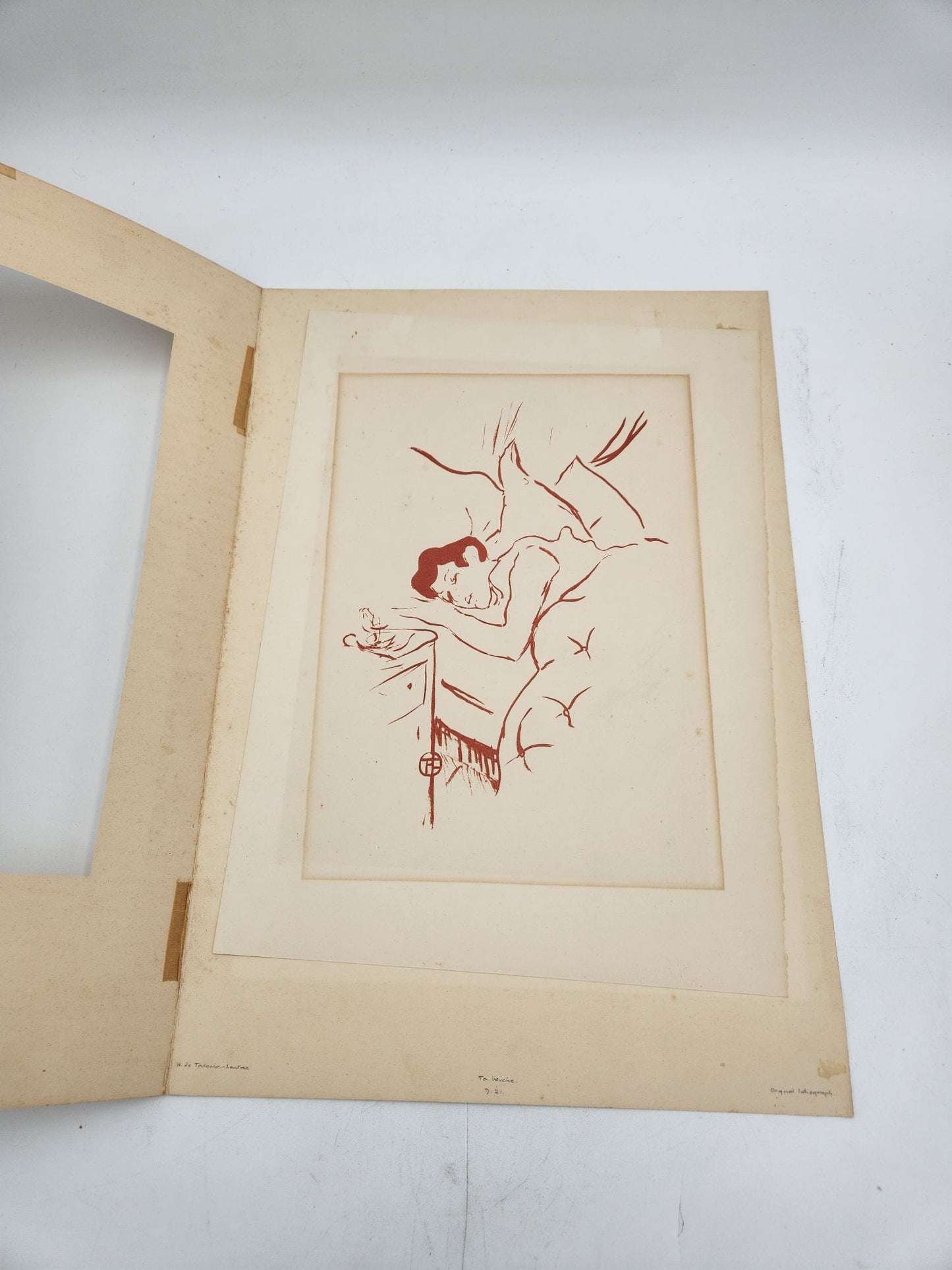 Henri Toulouse Lautrec Ta Bouche Your Mouth Colored Stone Lithograph 1893 Rare
