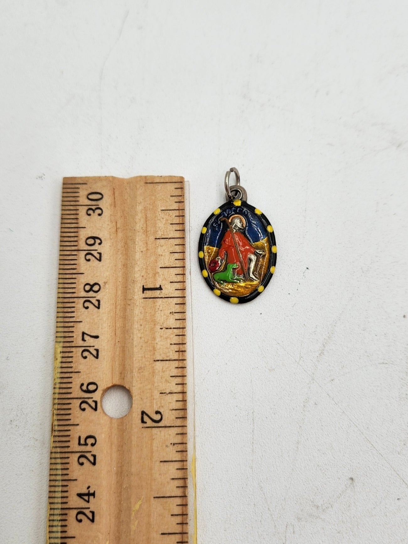 Saint Rocco, Patron of Dogs, Hand-Painted in New Orleans Saint Medal