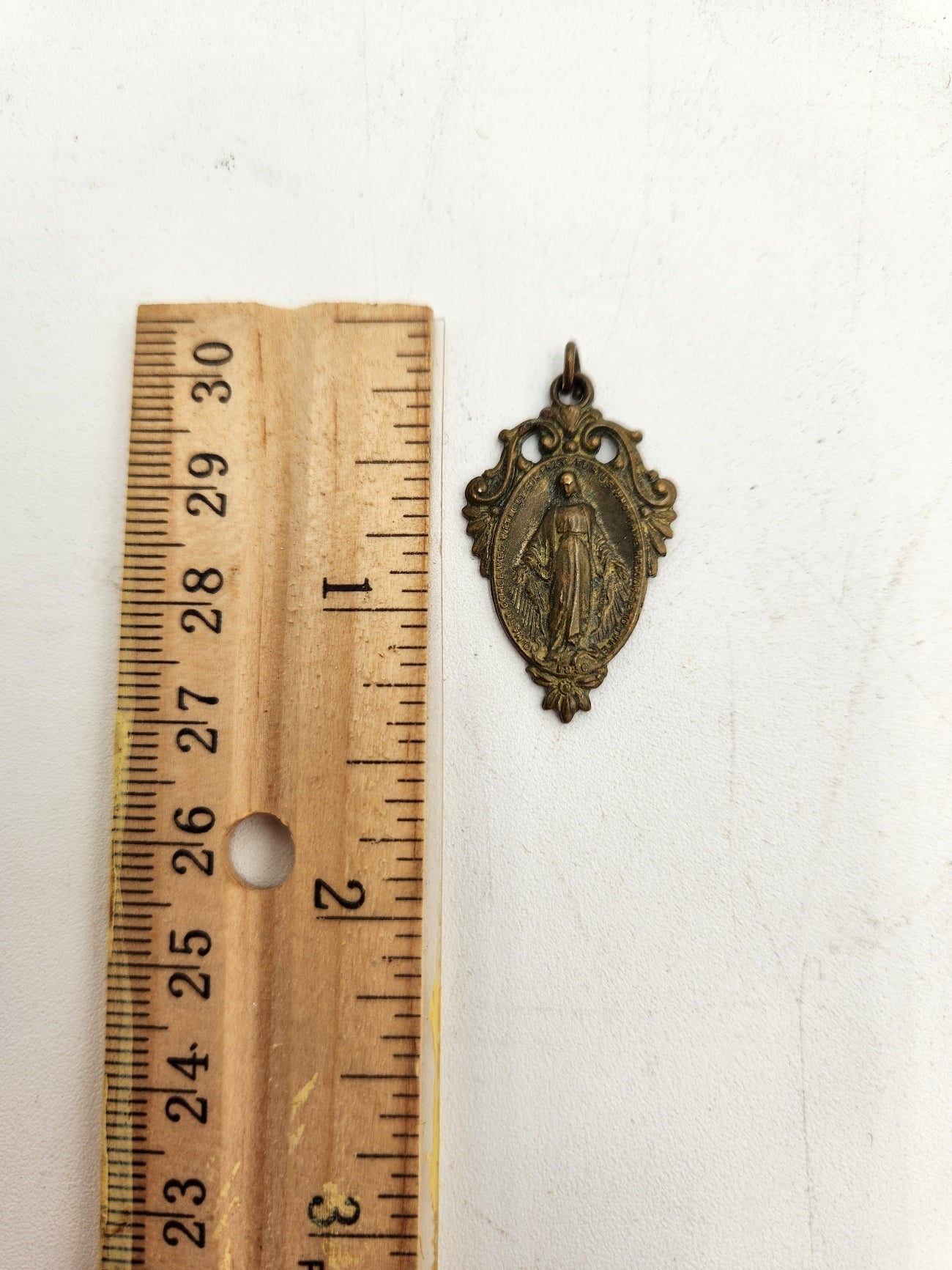 Mother Mary Blessed Virgin Bronze Dated 1880