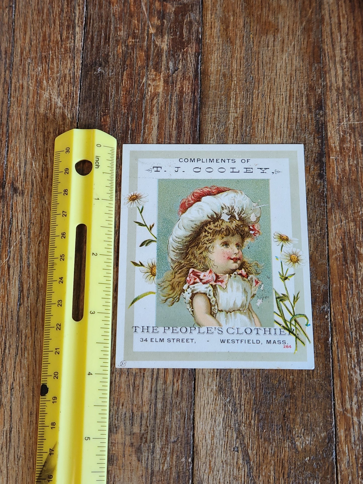 Victorian Trade Card “The People’s Clothier” T.J. Cooley Westfield MA c1890s