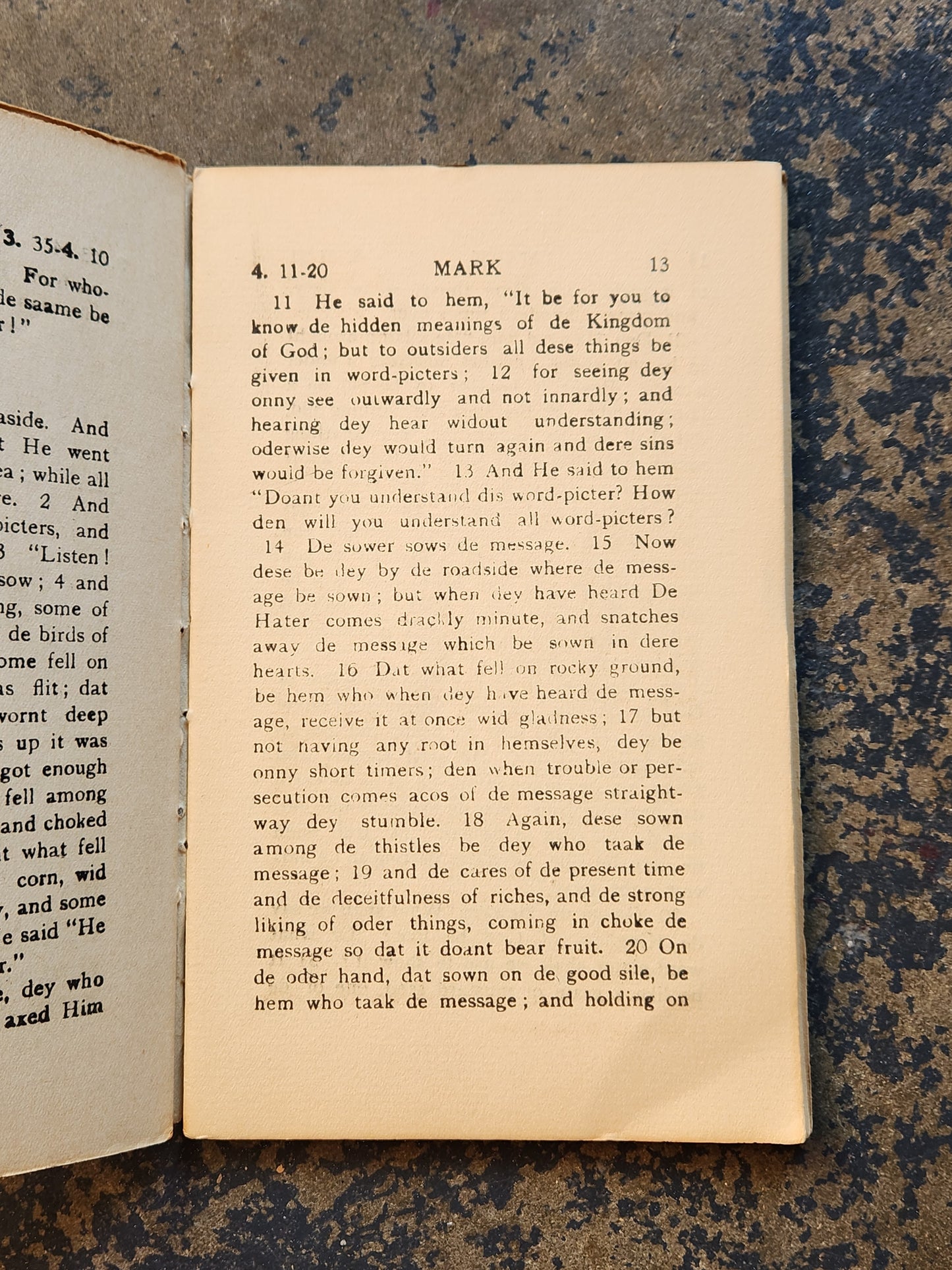 1936 “De Good News According to Mark” by Jim Cladpole — Sussex Dialect Gospel — Tunbridge Wells Printing