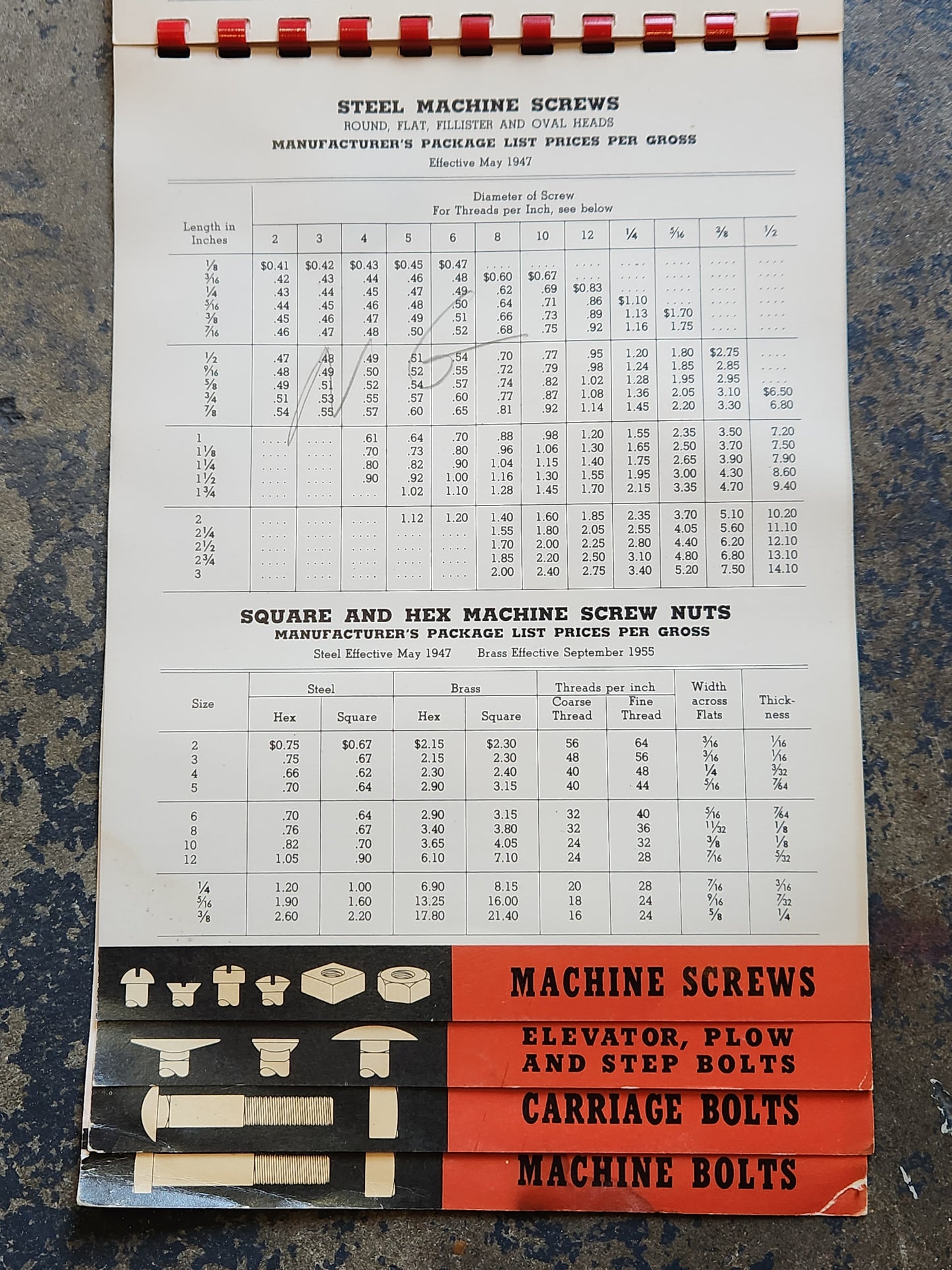 1950s Industrial Bolt & Nut Co. Trade Catalog Newark NJ — Fasteners, Screws, Bolts, Price List 1947–1956