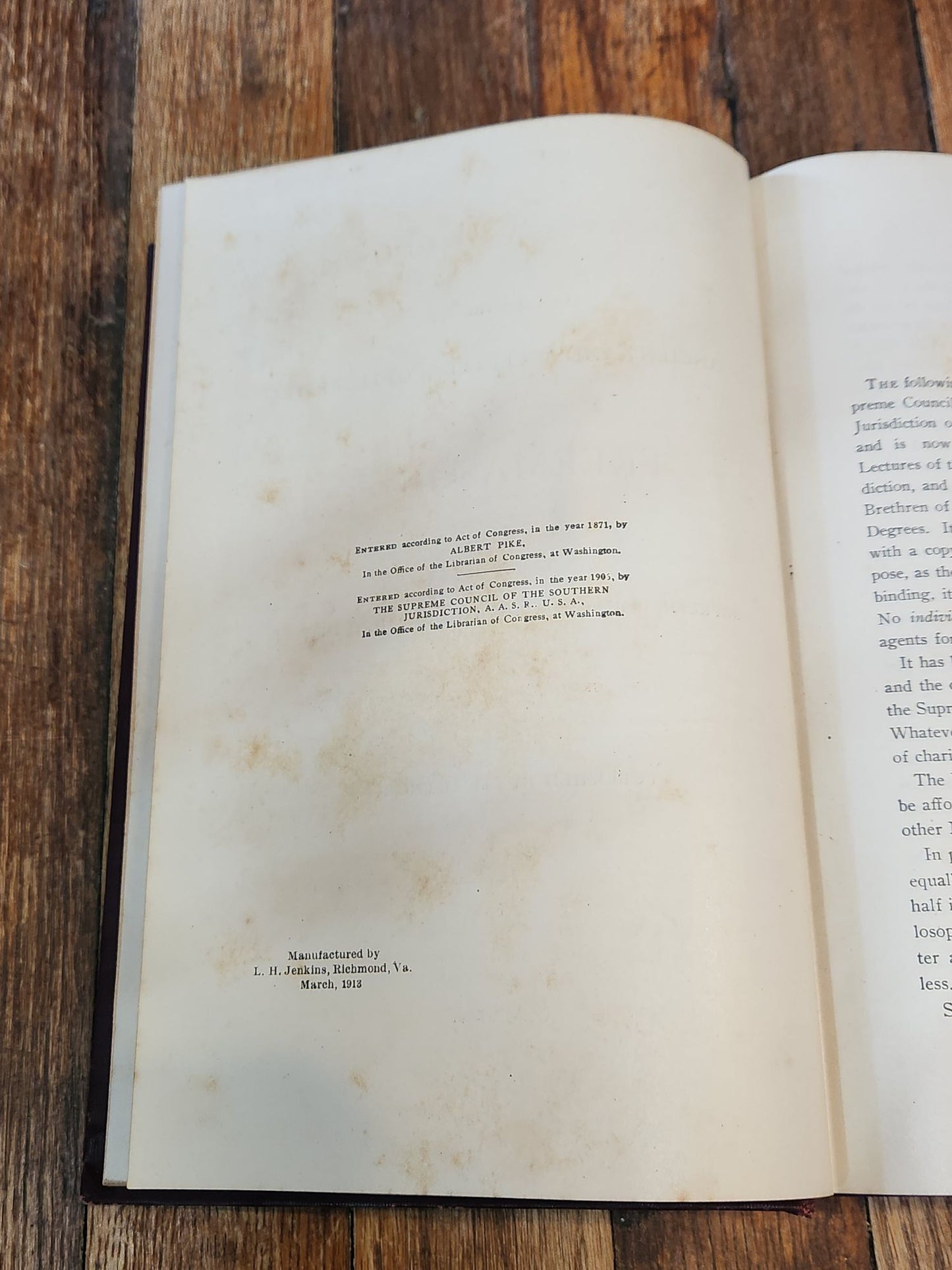 Morals and Dogma Freemason Book