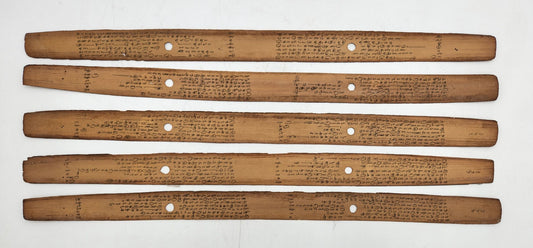Southeast Asian Palm Manuscript - 5 Leaves with Writing on Both Sides