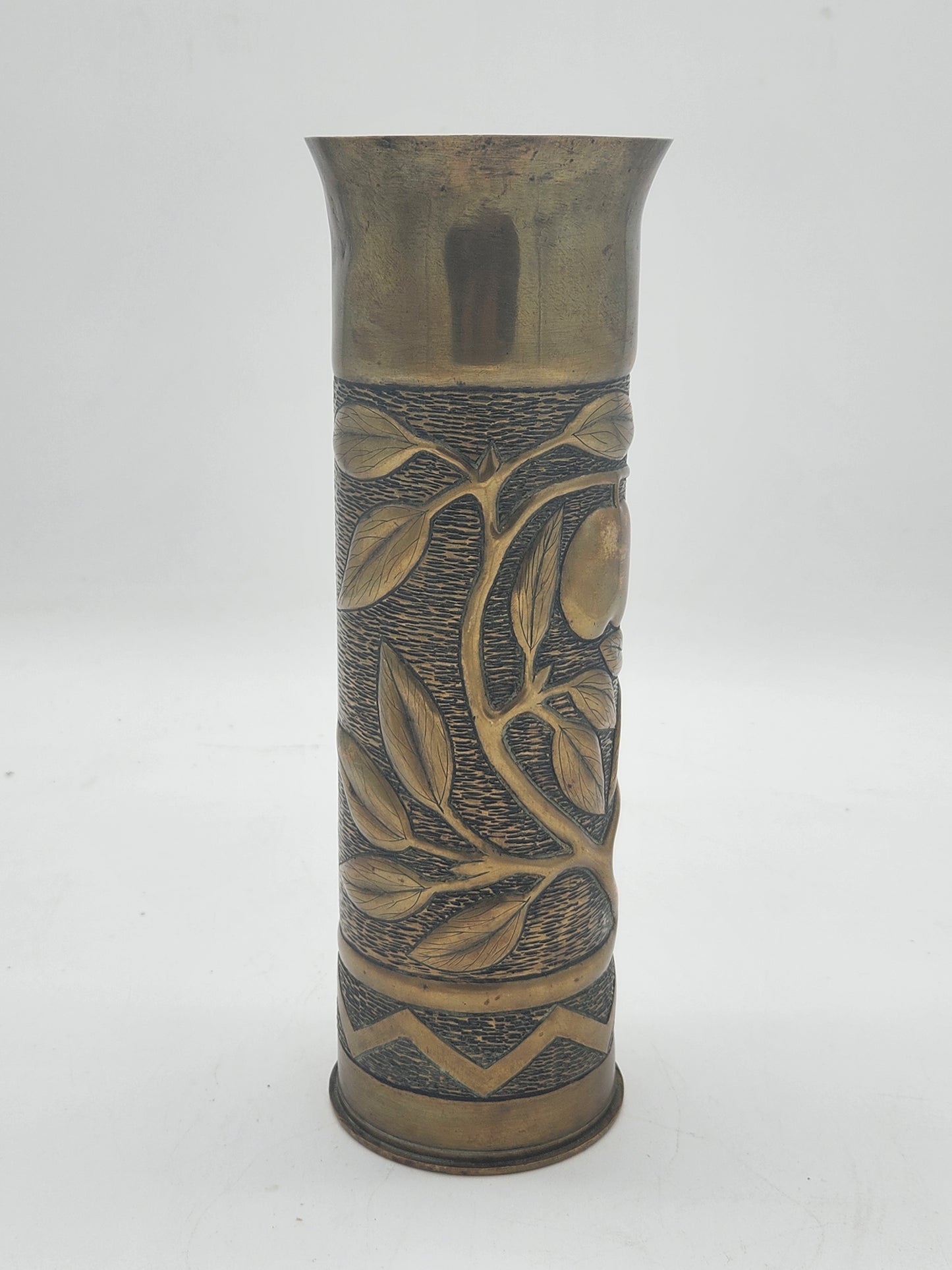 WWI World War 1 Trench Art Vase Made Out of a 75MM Field Cannon Shell