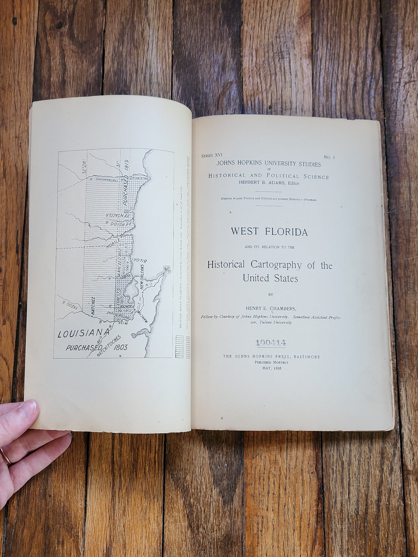 1898 West Florida and Its Relation to the Historical Cartography of the United States — Henry E. Chambers, Johns Hopkins Univ. Press