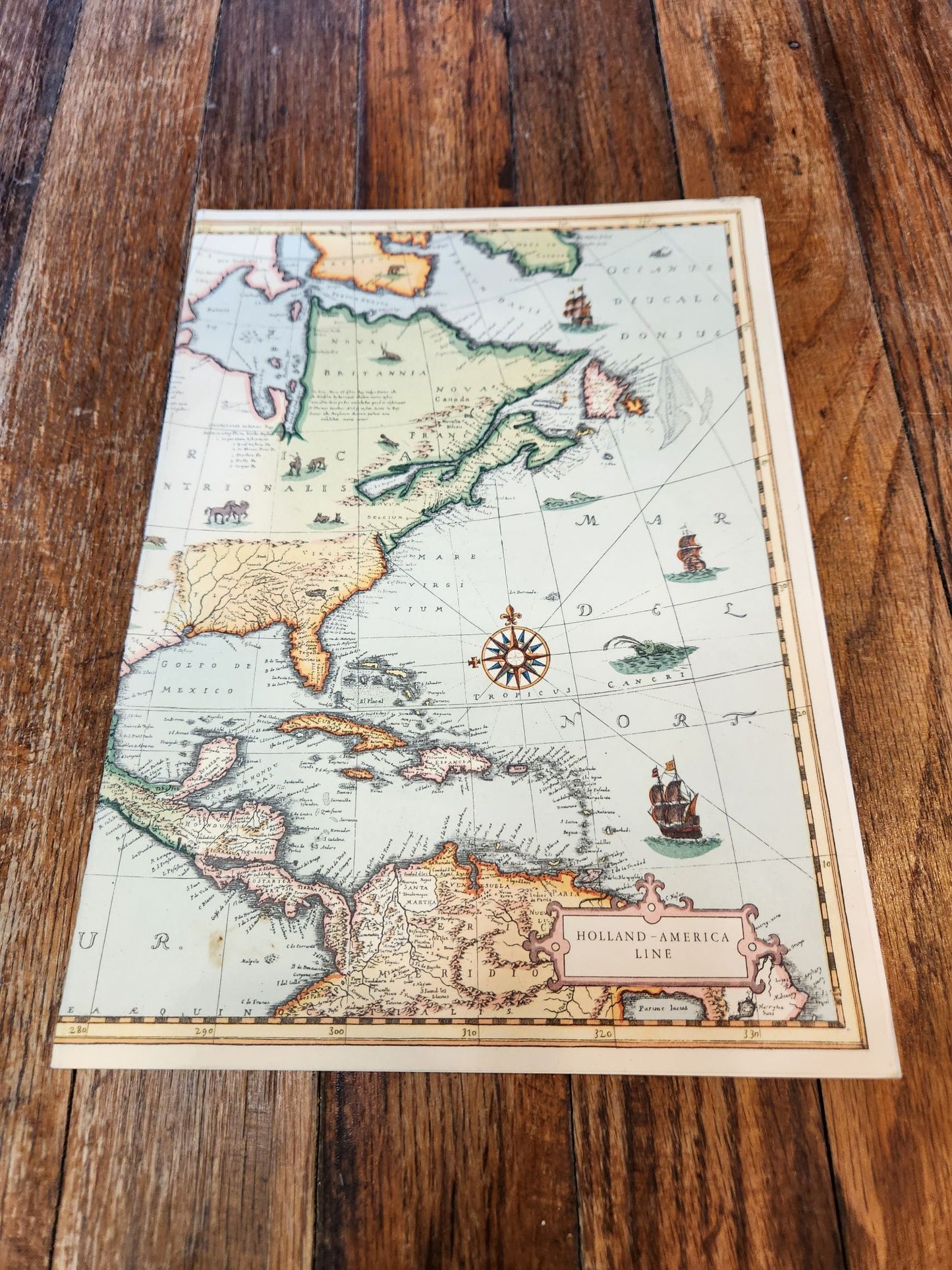 Map of America Holland-America Line Menu
