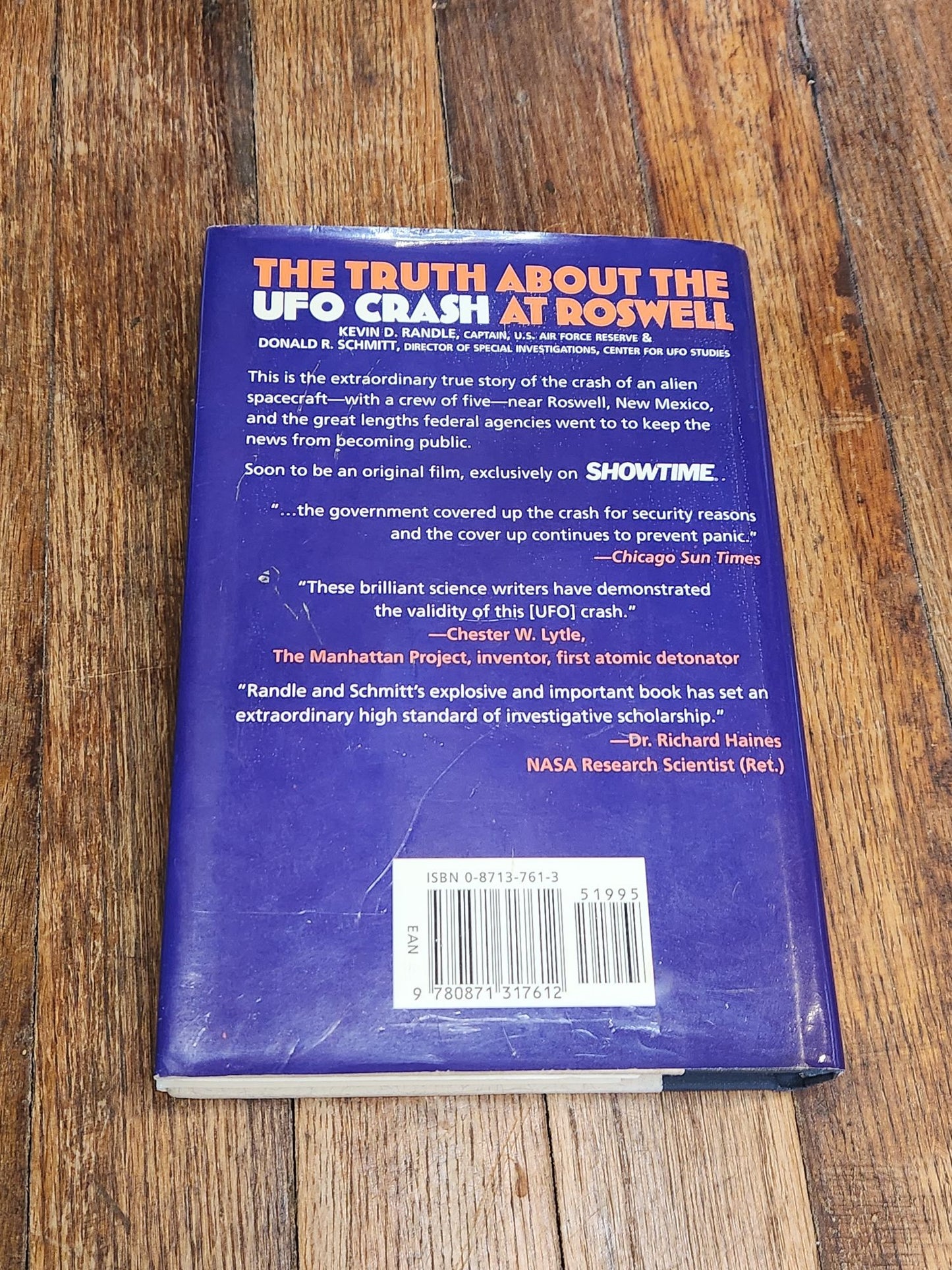 The Truth About the UFO Crash at Roswell – 1994 First Edition Hardcover – Signed by Donald R. Schmitt – UFO Alien Roswell Incident Book