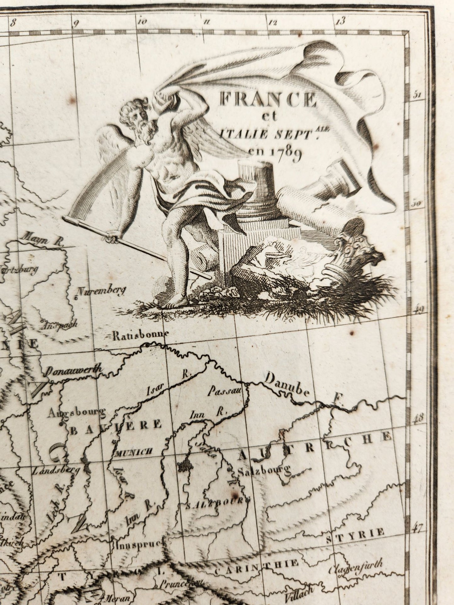 Original Map 1812 of Napoleonic France 1st Empire Kingdom of Italy French Low Countries - Conrad Malte-Brun / Lapie