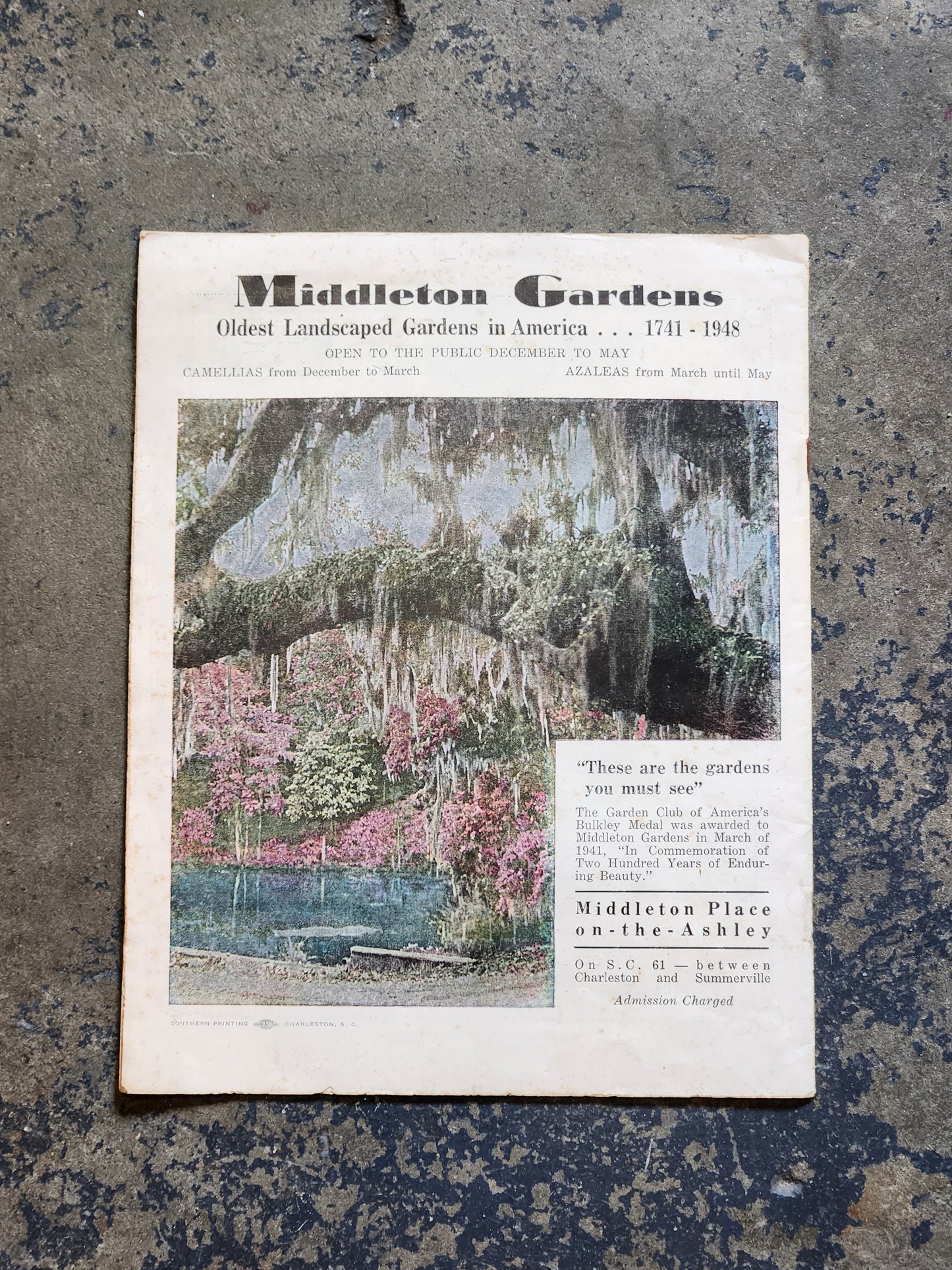 Vintage 1947–1948 Charleston SC Gray Line Tours Travel Guide Booklet w/ Map & Ads