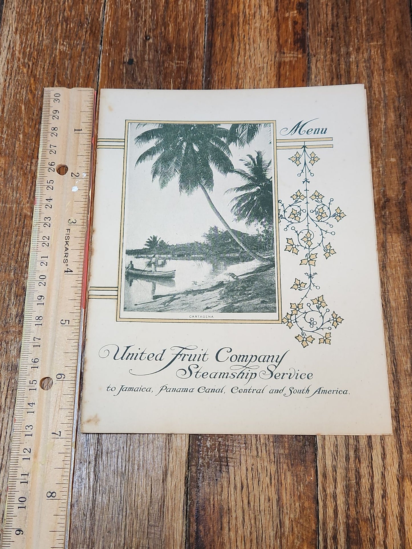 Feb. 25th 1913 United Fruit Company Menu