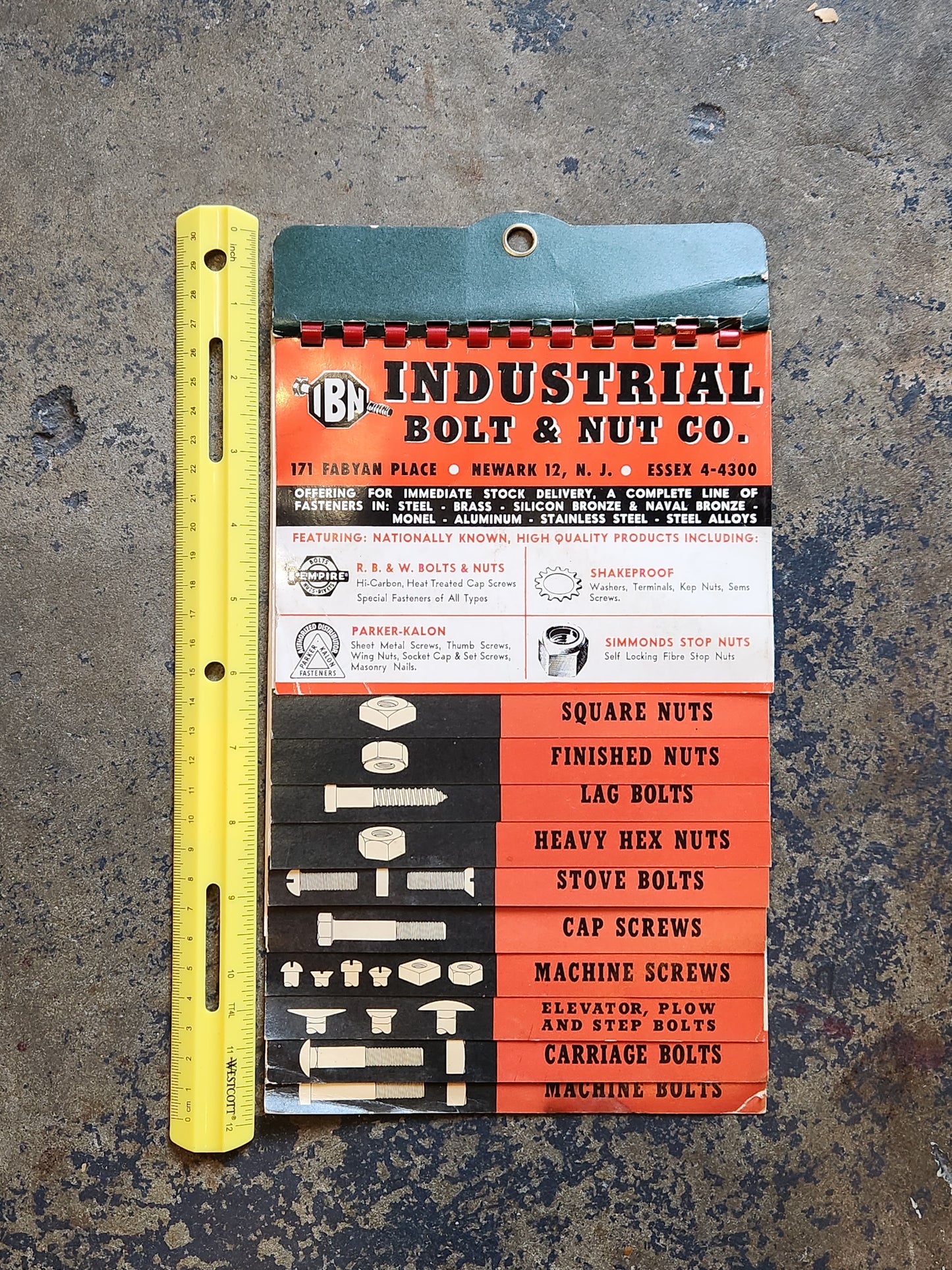 1950s Industrial Bolt & Nut Co. Trade Catalog Newark NJ — Fasteners, Screws, Bolts, Price List 1947–1956