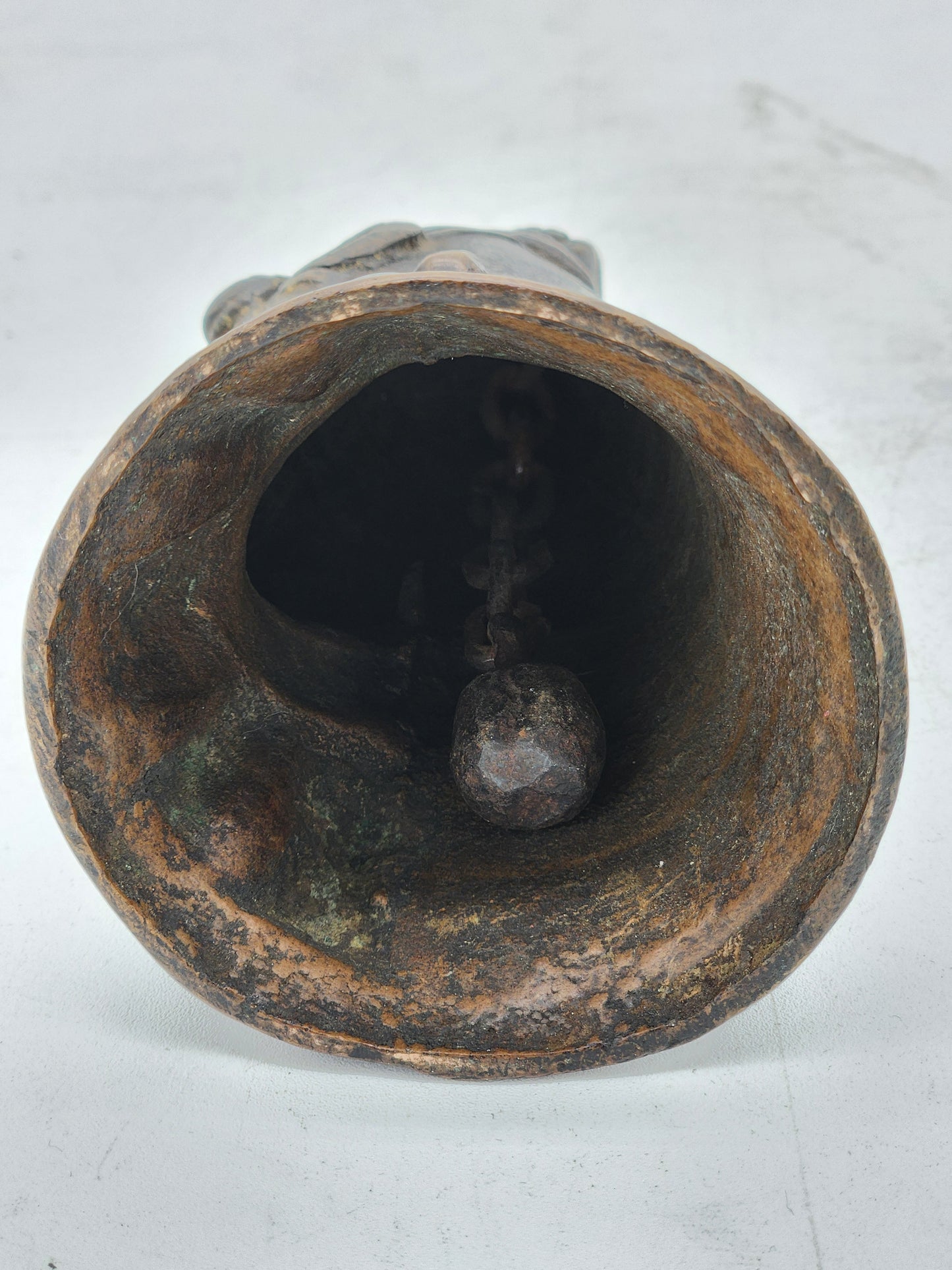Antique 19th Century Yoruba Bronze Face Bell Nigerian Ogboni Tribal African Art