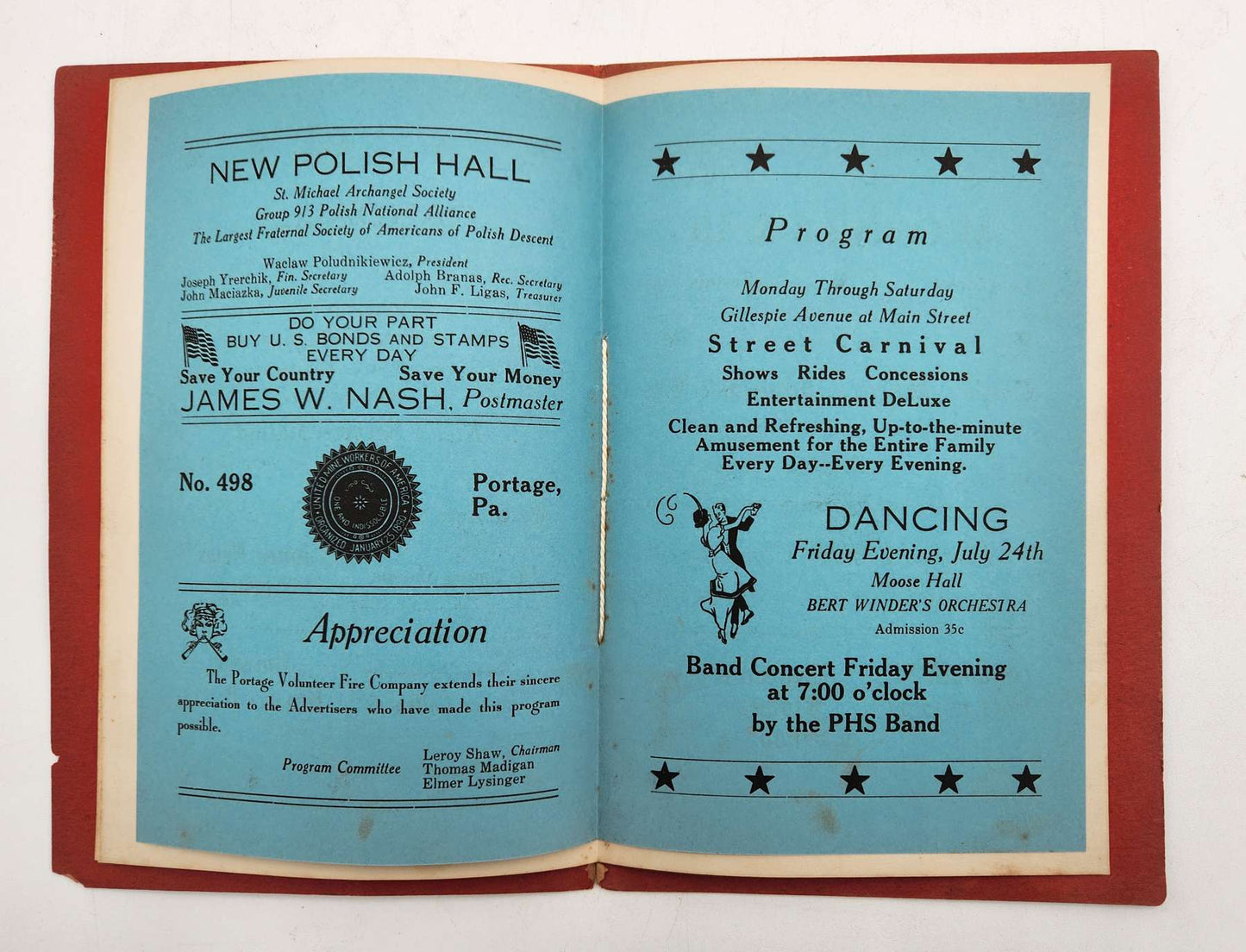 1942 Firemen's Celebration Official Program