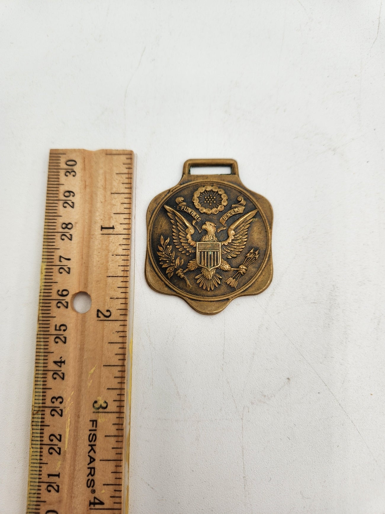 Rare Pre-WW2 AMERICA FIRST Watch Fob with E Pluribus Unum Seal - Allentown PA