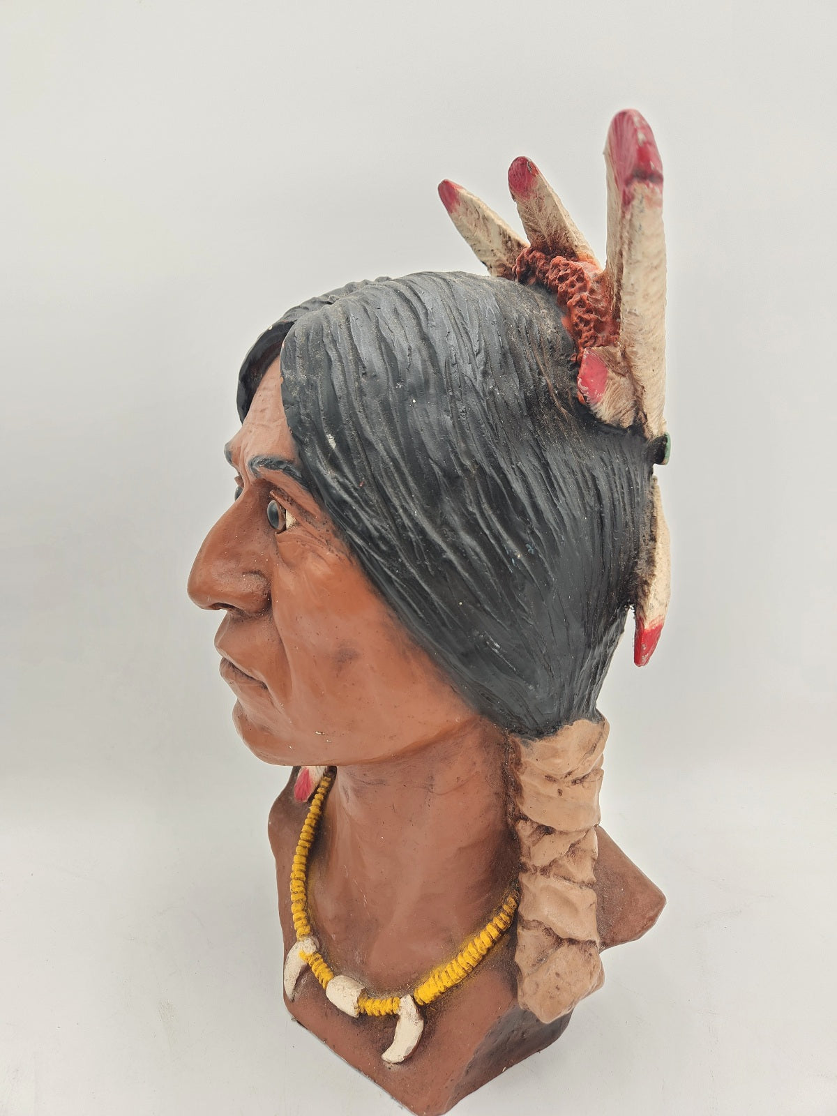 UNIVERSAL STATUARY CORP Chicago Large Indian Bust Statue Figure Native american