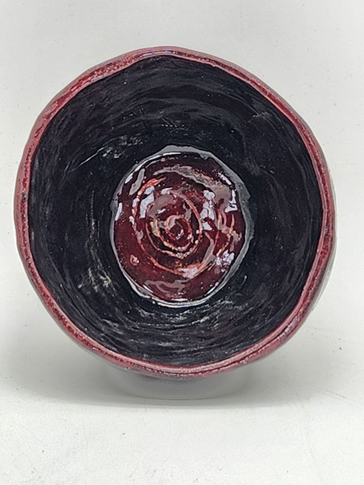 Handcrafted Sgraffito Devil Bowl With Lid