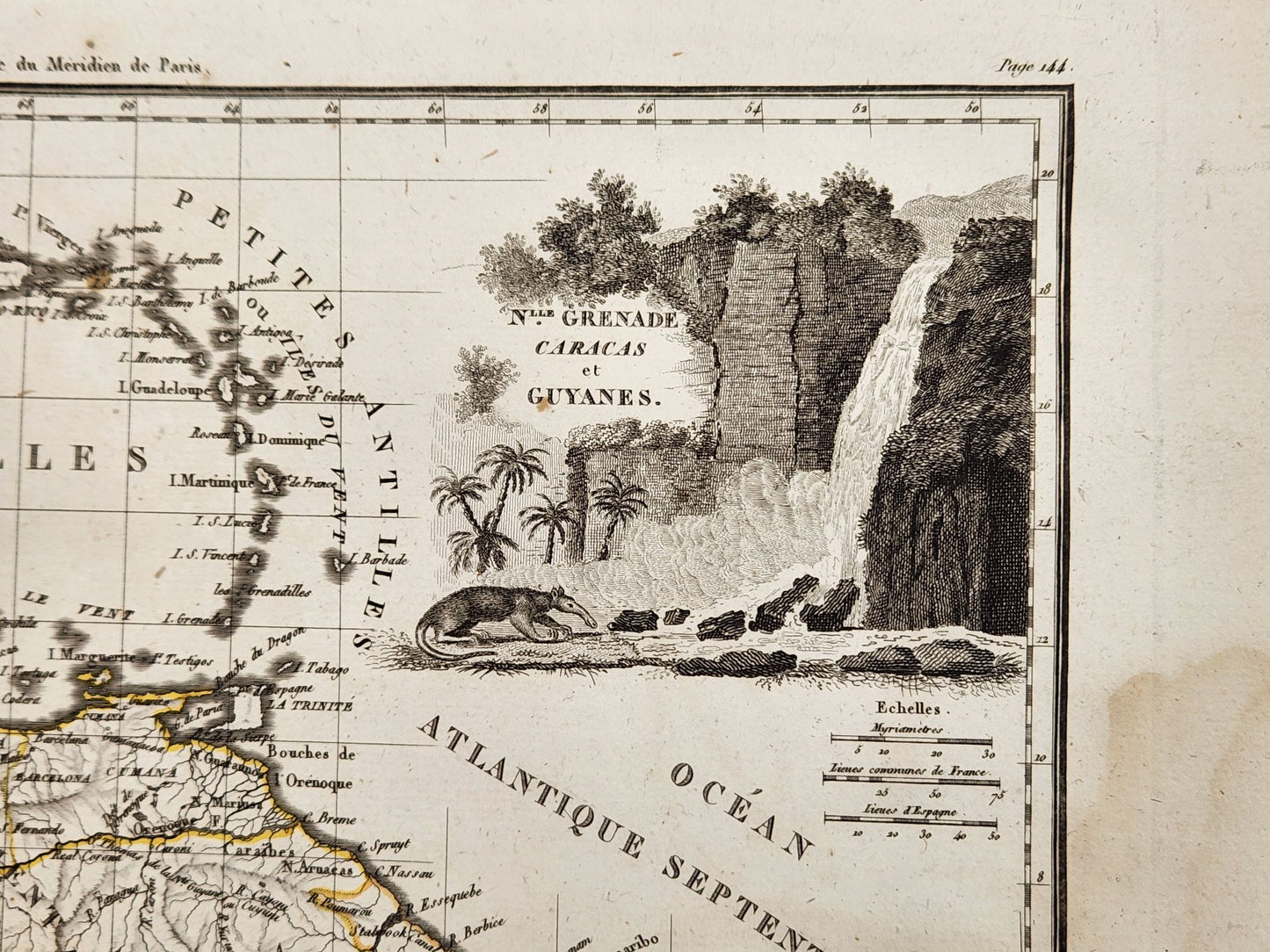 Antique Map 1812 of Grenade Caracas et Guyanes - Conrad Malte-Brun