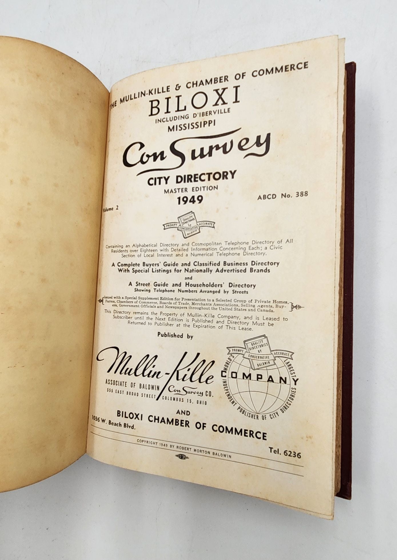 Biloxi Mississippi Con Survey Directory 1949