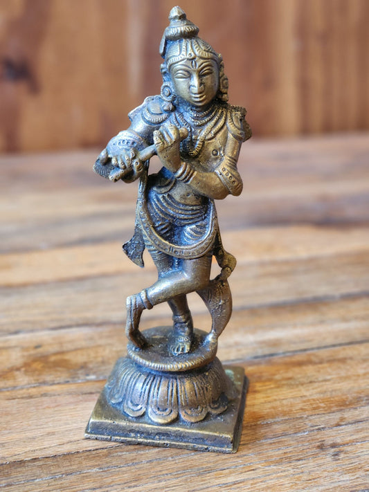 Antique Hindu Bronze of Krishna Sculpture