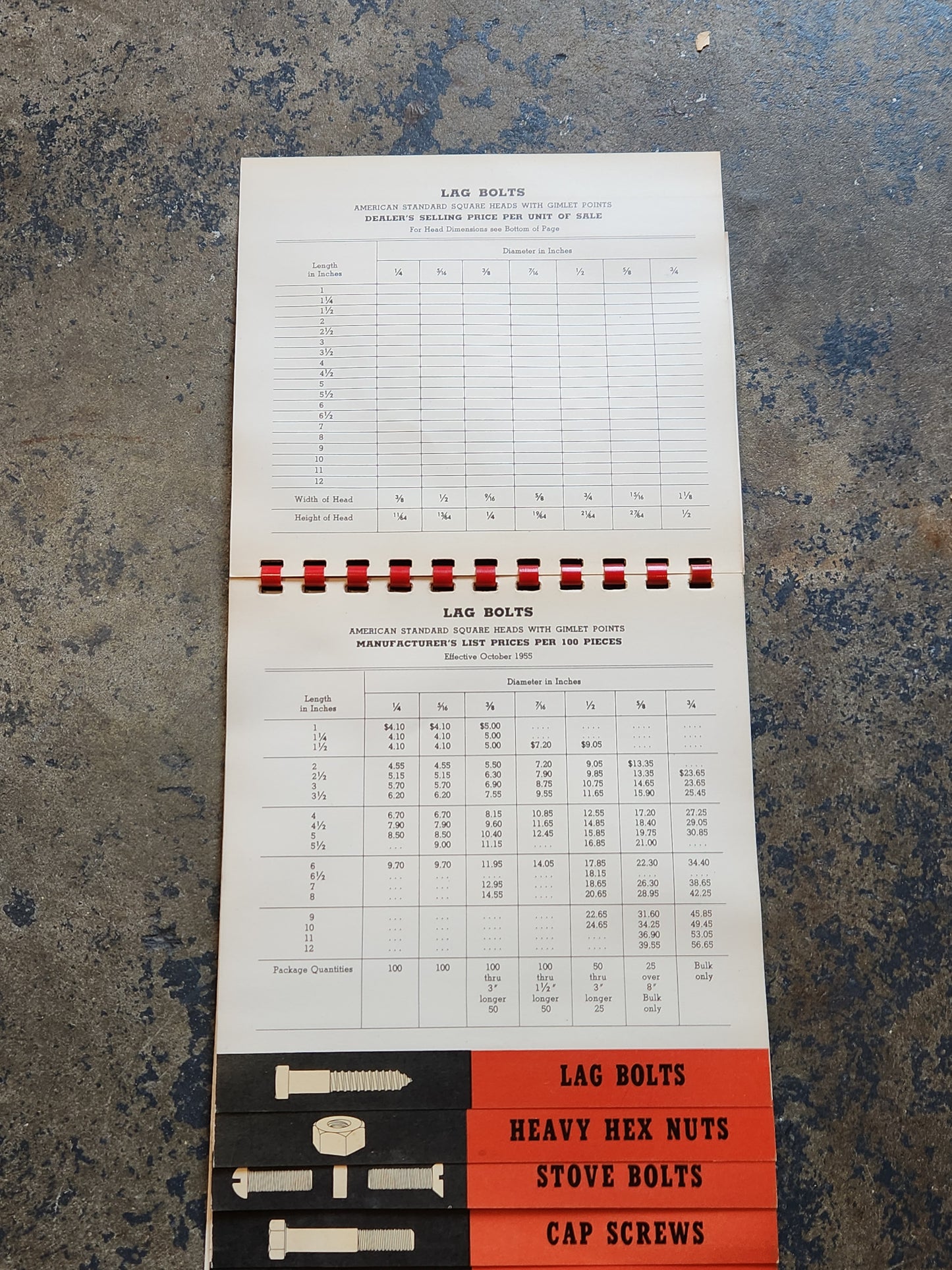 1950s Industrial Bolt & Nut Co. Trade Catalog Newark NJ — Fasteners, Screws, Bolts, Price List 1947–1956