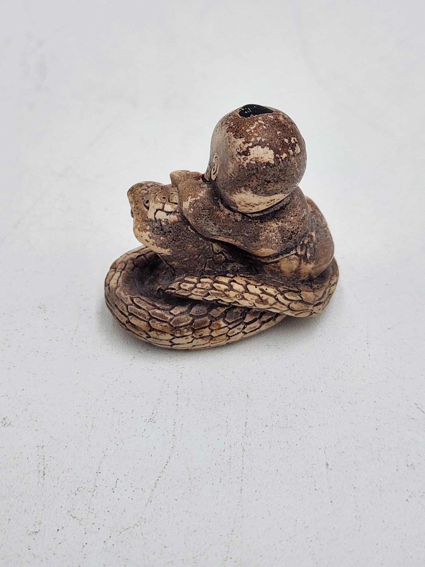 Vintage Netsuke Figurine 14 - Boy with a Snake