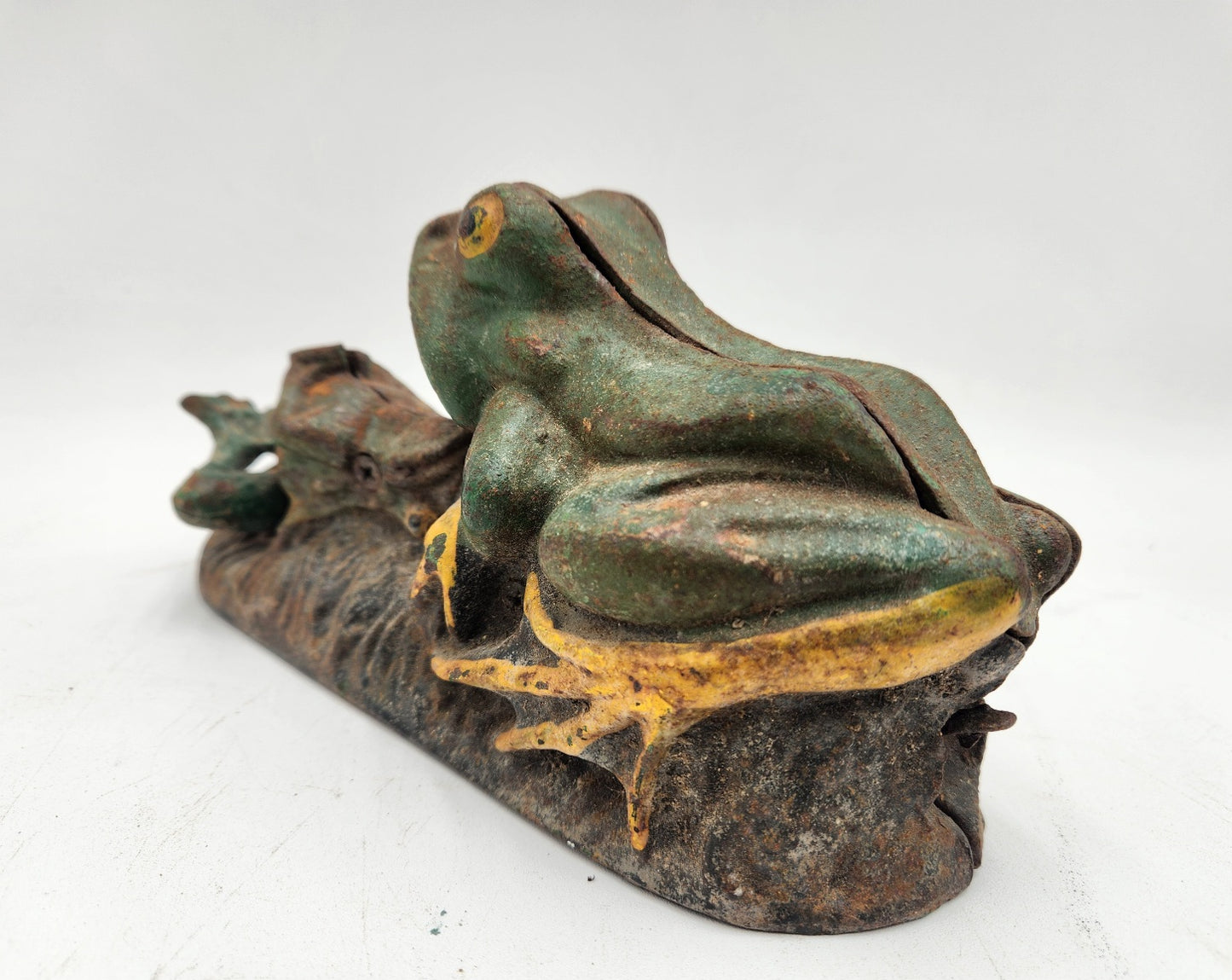 Vintage Two Frog Mechanical Cast Iron Bank