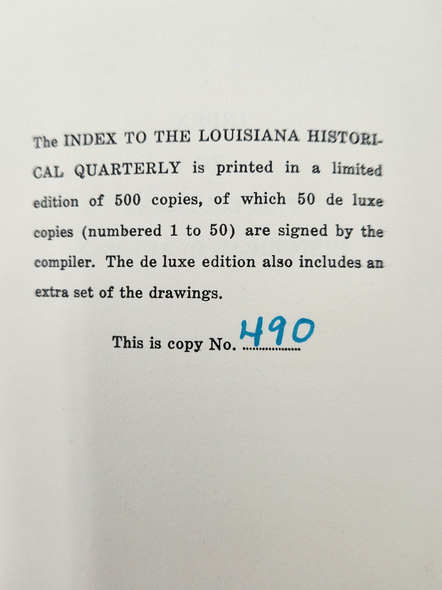 Index to the Louisiana Historical Quarterly