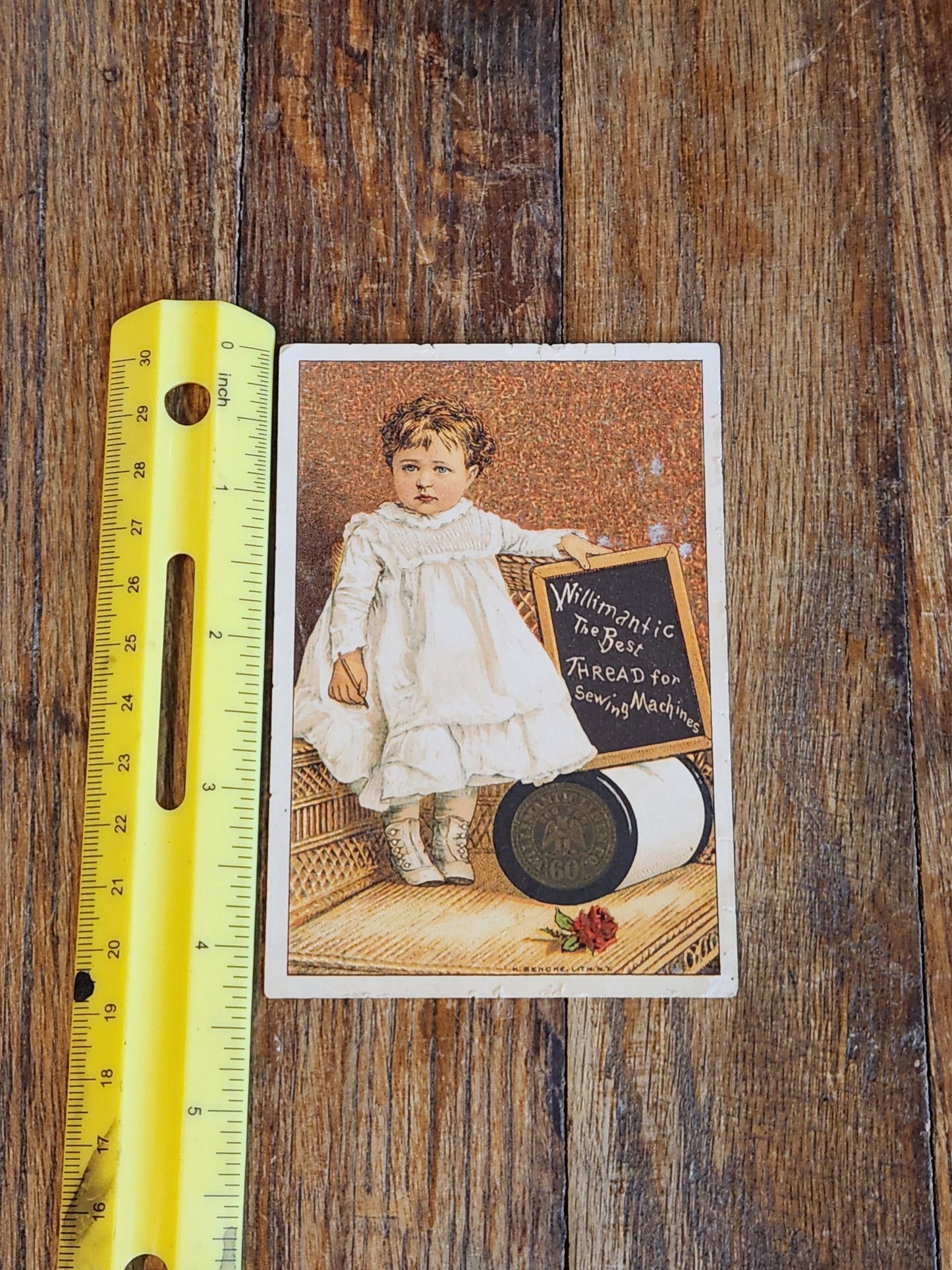 Victorian Willimantic Thread Trade Card Child Sewing Machine Tennessee c1890