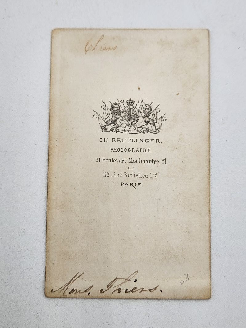 CDV Adolphe Thiers President of France Ch. Reutlinger Photo Paris